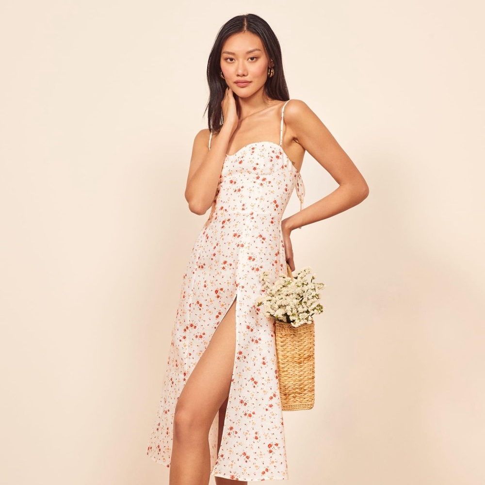 Reformation Nebraska Linen Midi Dress